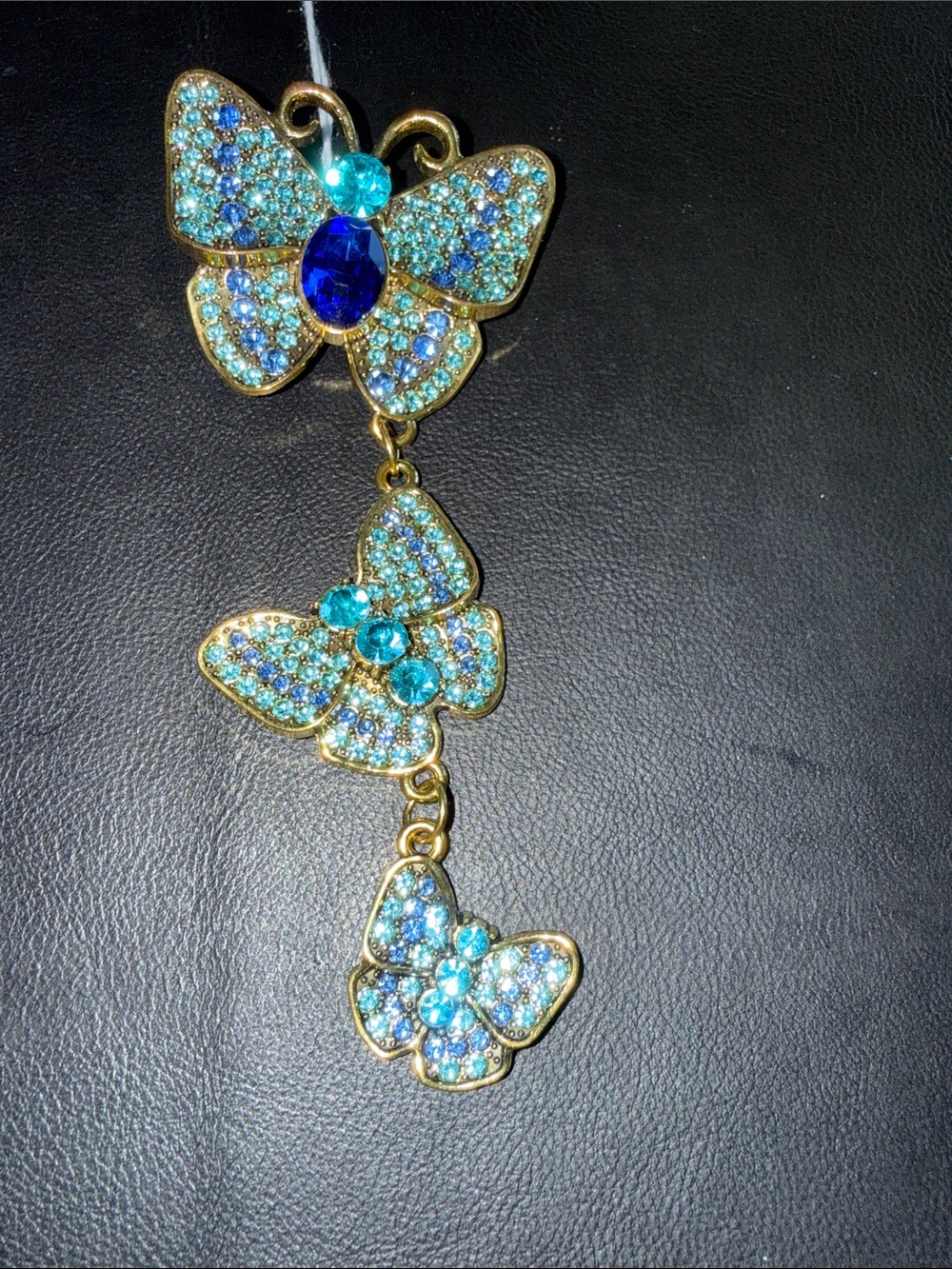 Blue Crystal Butterfly Dangle Necklace - Women Jewelry